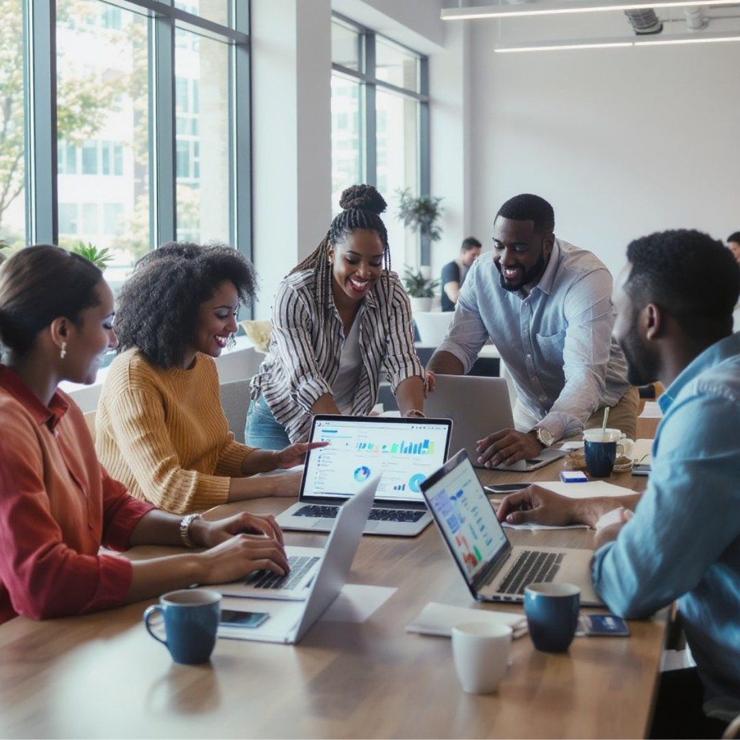 Équipe de communication au travail